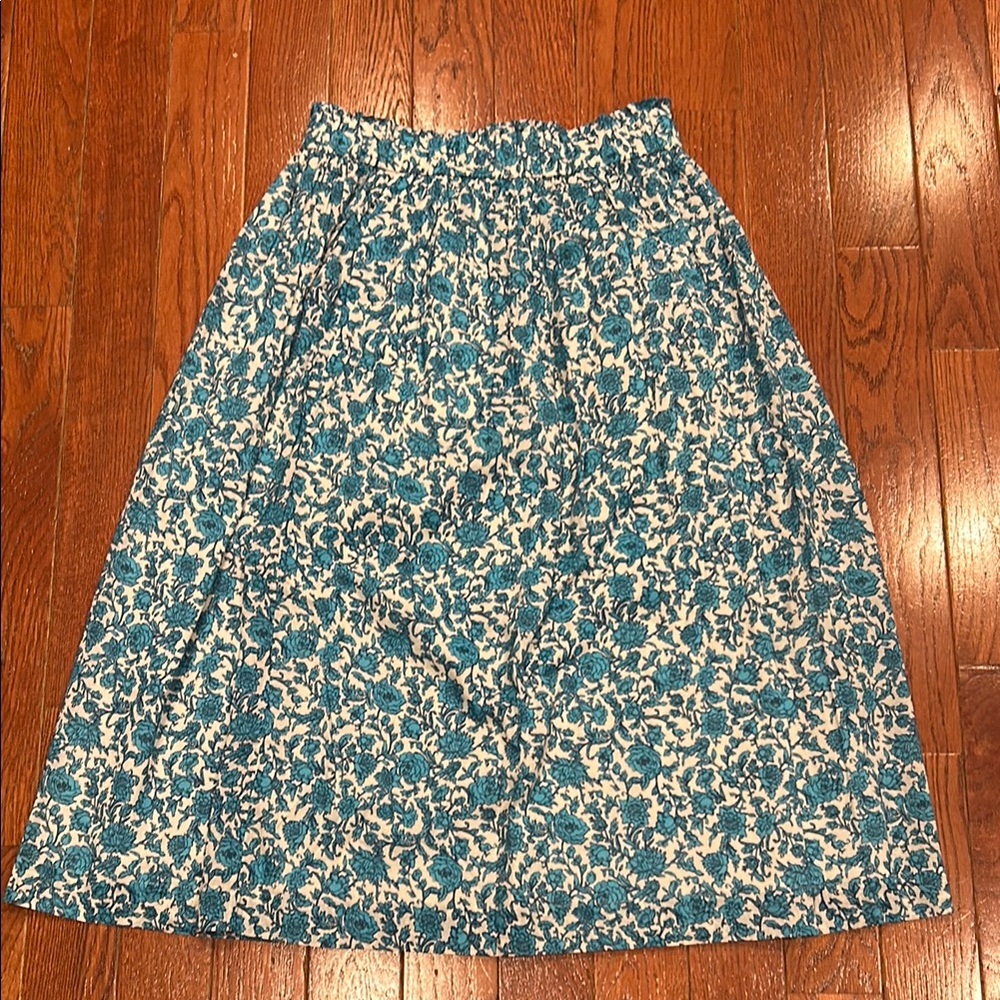 J.Crew Smocked Waist Midi Skirt